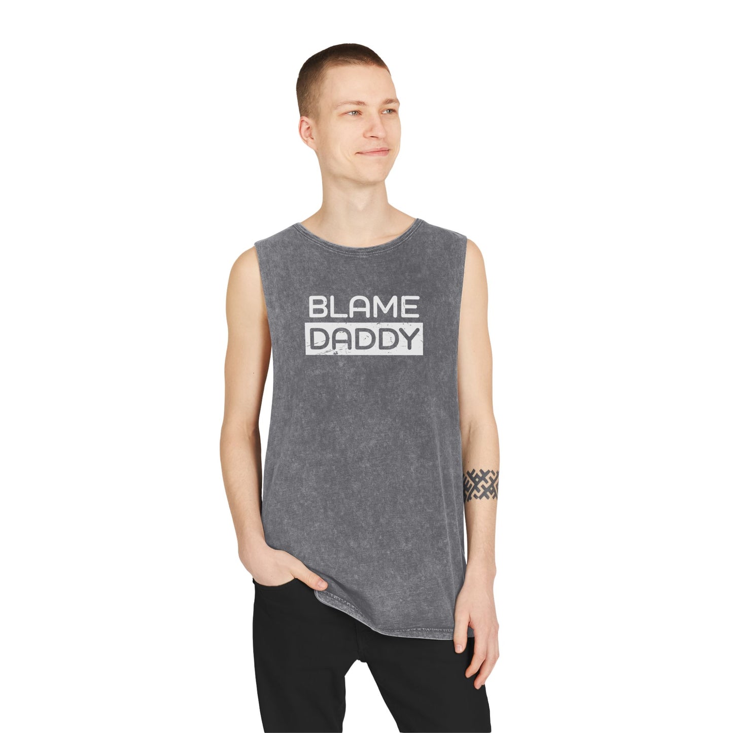 Blame Daddy Unisex Stonewash Tank Top