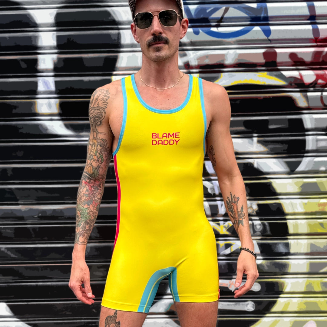 Blame Daddy High Voltage Electric Yellow Singlet