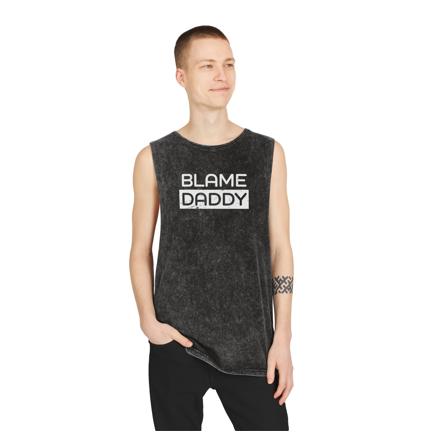 Blame Daddy Unisex Stonewash Tank Top