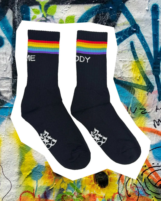 Blame Daddy Crew Socks - Rainbow Stripe