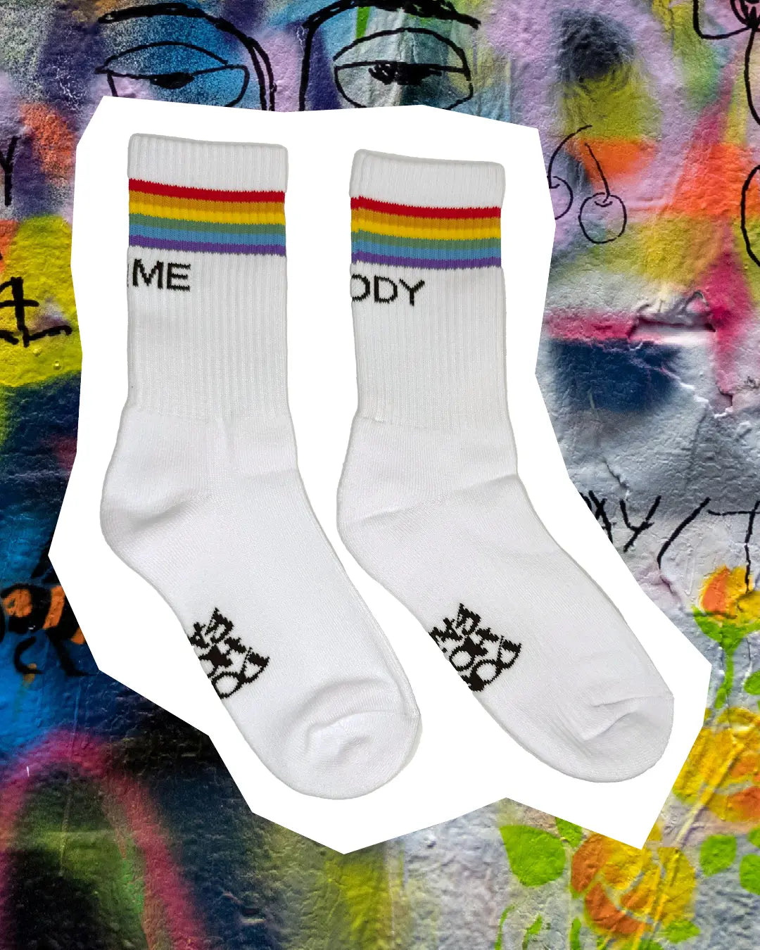 Blame Daddy Crew Socks - Rainbow Stripe